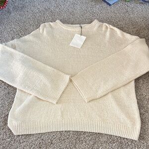 Toteme Elegant Cream Crew Neck Sweater
